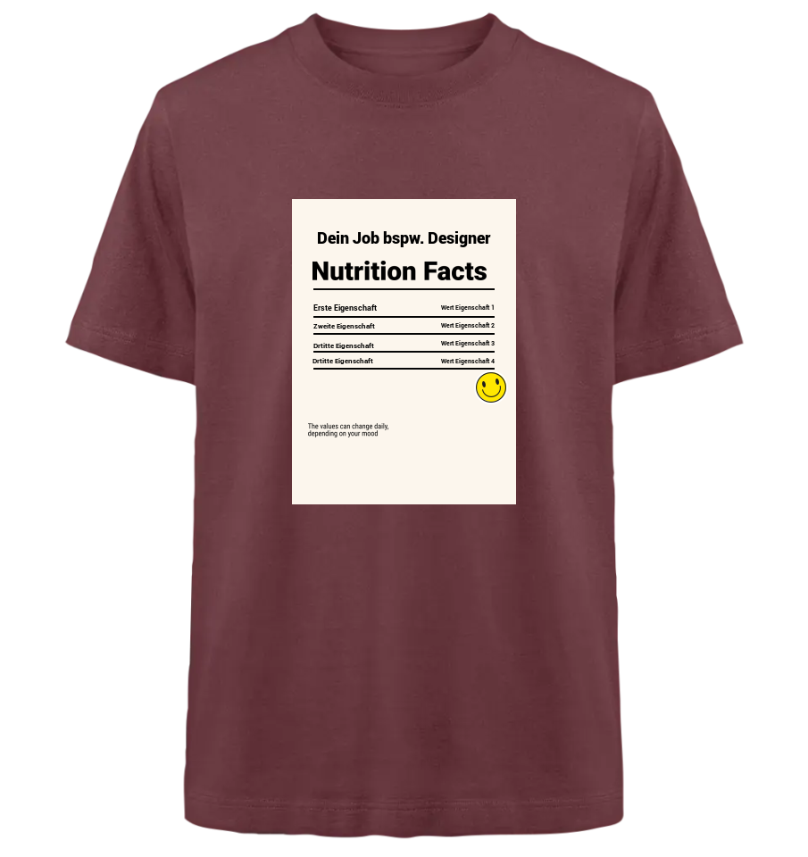 Nutrition Facts - Heavy Oversized Organic Shirt Statement Maker Shirt Heavy Oversized Organic Shirt statementmaker True Statement