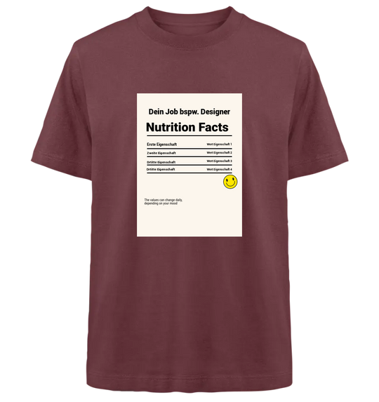 Nutrition Facts - Heavy Oversized Organic Shirt Statement Maker Shirt Heavy Oversized Organic Shirt statementmaker True Statement