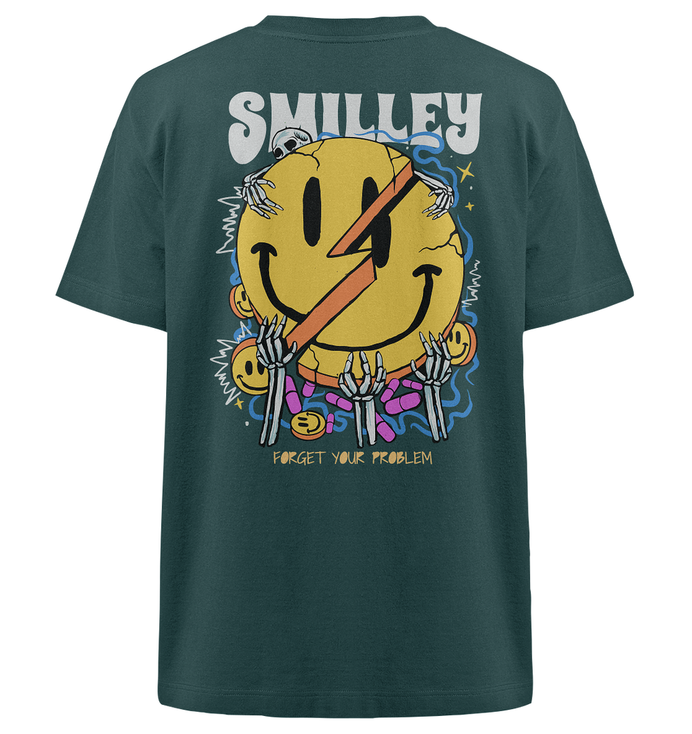 Smiley Skull Herren - Heavy Oversized Organic Shirt Glazed Green Herren Heavy Oversized Shirt Heavy Oversized Organic Shirt True Statement