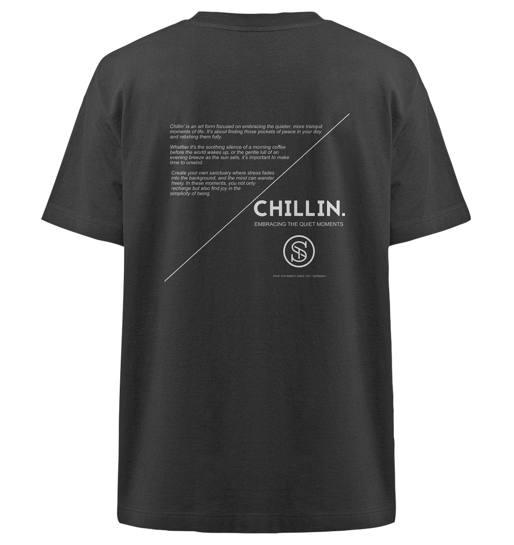 Chillin Sommer 24 Herren - Heavy Oversized Organic Shirt Black Herren Heavy Oversized Shirt Heavy Oversized Organic Shirt True Statement