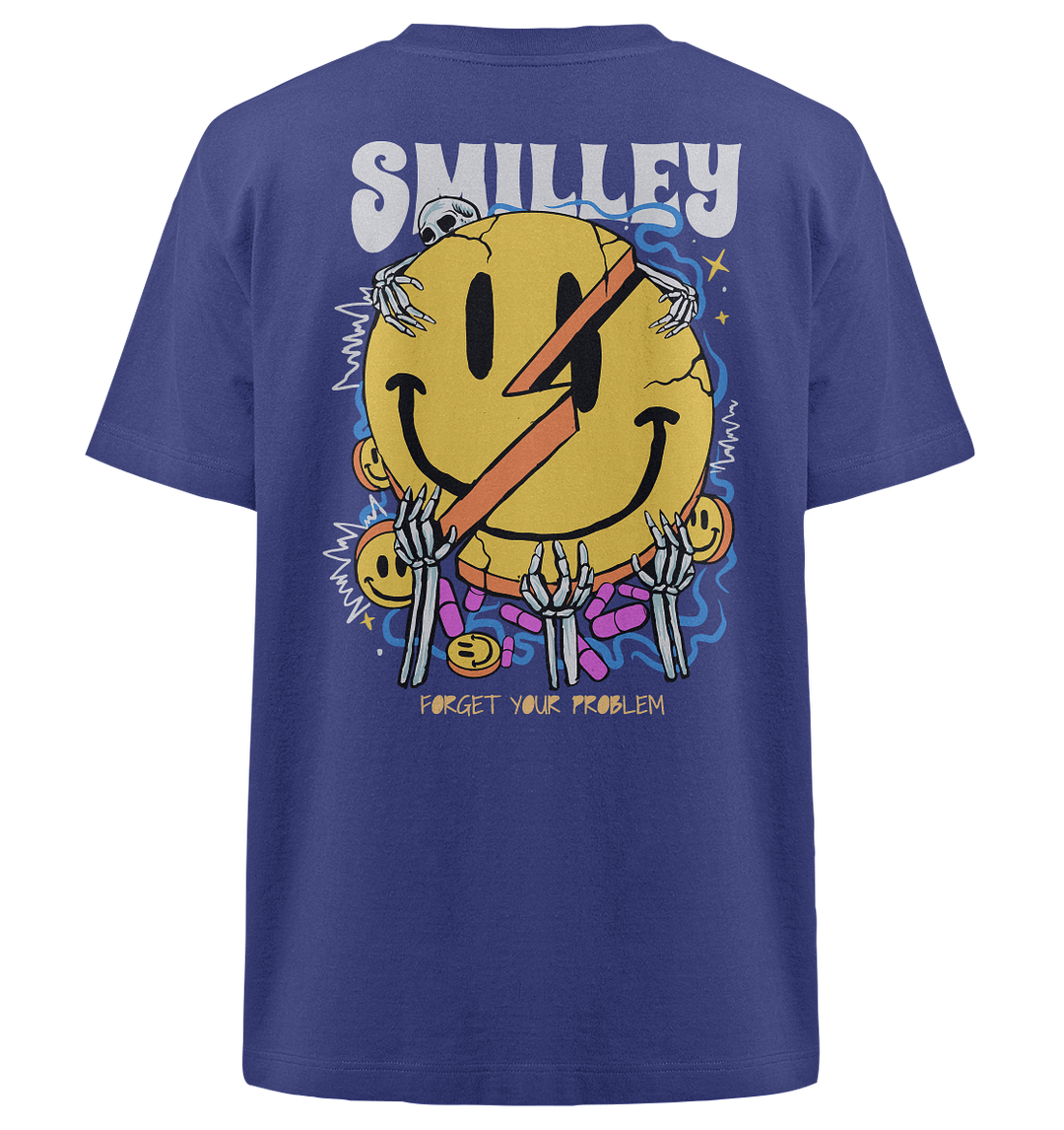 Smiley Skull Herren - Heavy Oversized Organic Shirt Worker Blue Herren Heavy Oversized Shirt Heavy Oversized Organic Shirt True Statement