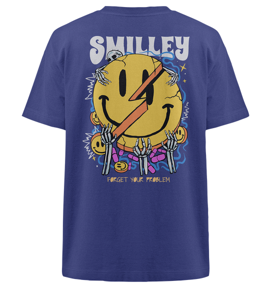 Smiley Skull Herren - Heavy Oversized Organic Shirt Worker Blue Herren Heavy Oversized Shirt Heavy Oversized Organic Shirt True Statement