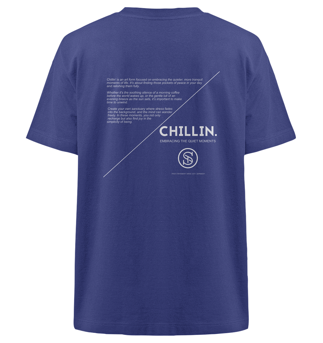 Chillin Sommer 24 Herren - Heavy Oversized Organic Shirt Worker Blue Herren Heavy Oversized Shirt Heavy Oversized Organic Shirt True Statement