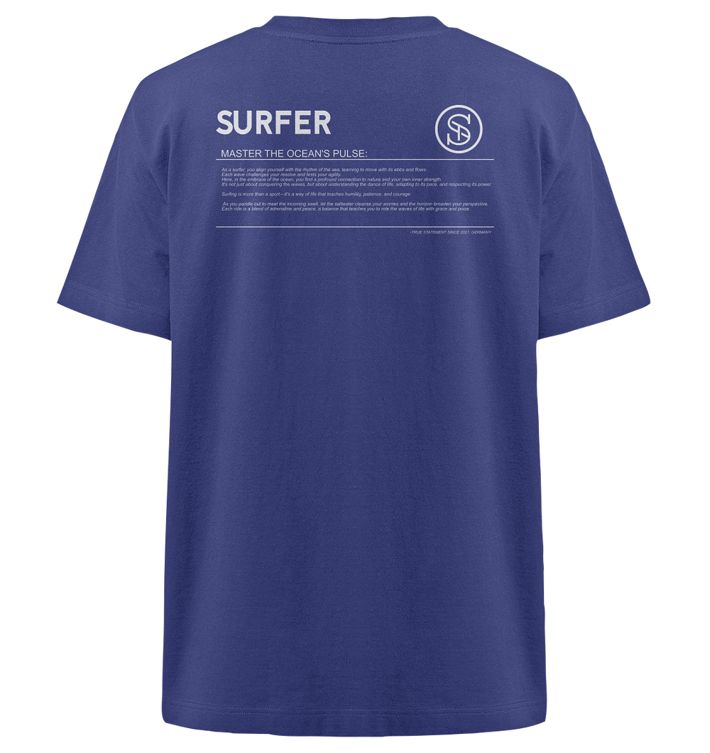 Surfer Sommer 24 Herren - Heavy Oversized Organic Shirt Worker Blue Herren Heavy Oversized Shirt Heavy Oversized Organic Shirt True Statement