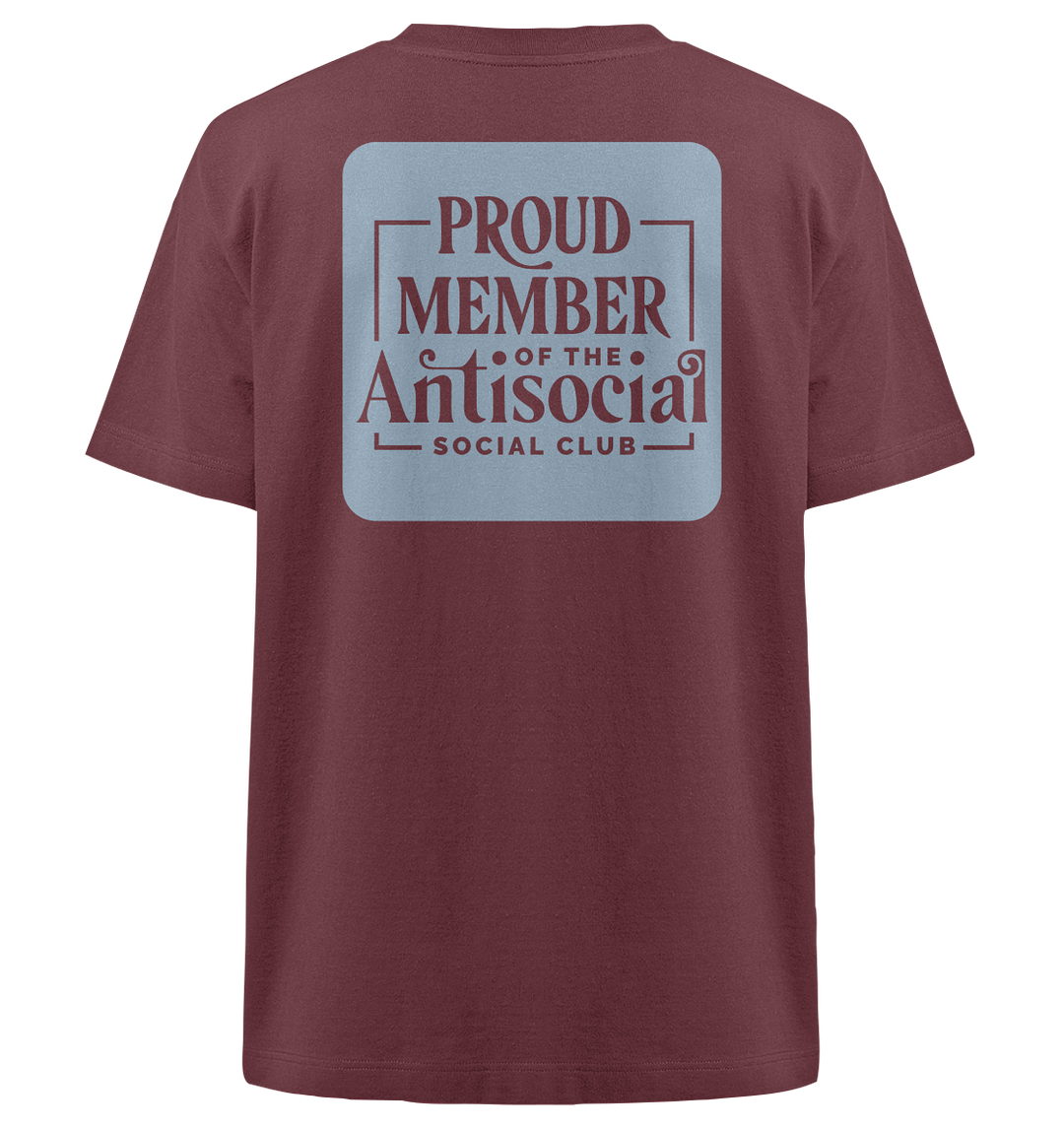 Member of Anti Social Social Club Statement Herren - Heavy Oversized Organic Shirt Burgundy Herren Heavy Oversized Shirt Heavy Oversized Organic Shirt True Statement