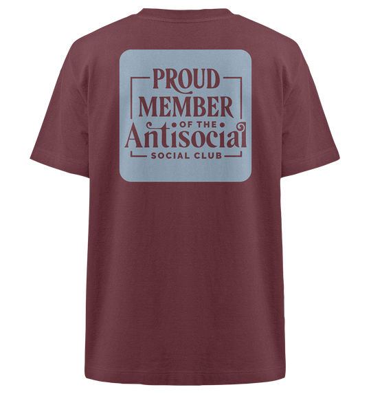 Member of Anti Social Social Club Statement Herren - Heavy Oversized Organic Shirt Burgundy Herren Heavy Oversized Shirt Heavy Oversized Organic Shirt True Statement