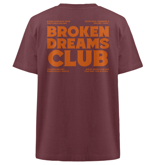 Broken Dreams Club Herren - Heavy Oversized Organic Shirt Burgundy Herren Heavy Oversized Shirt Heavy Oversized Organic Shirt True Statement