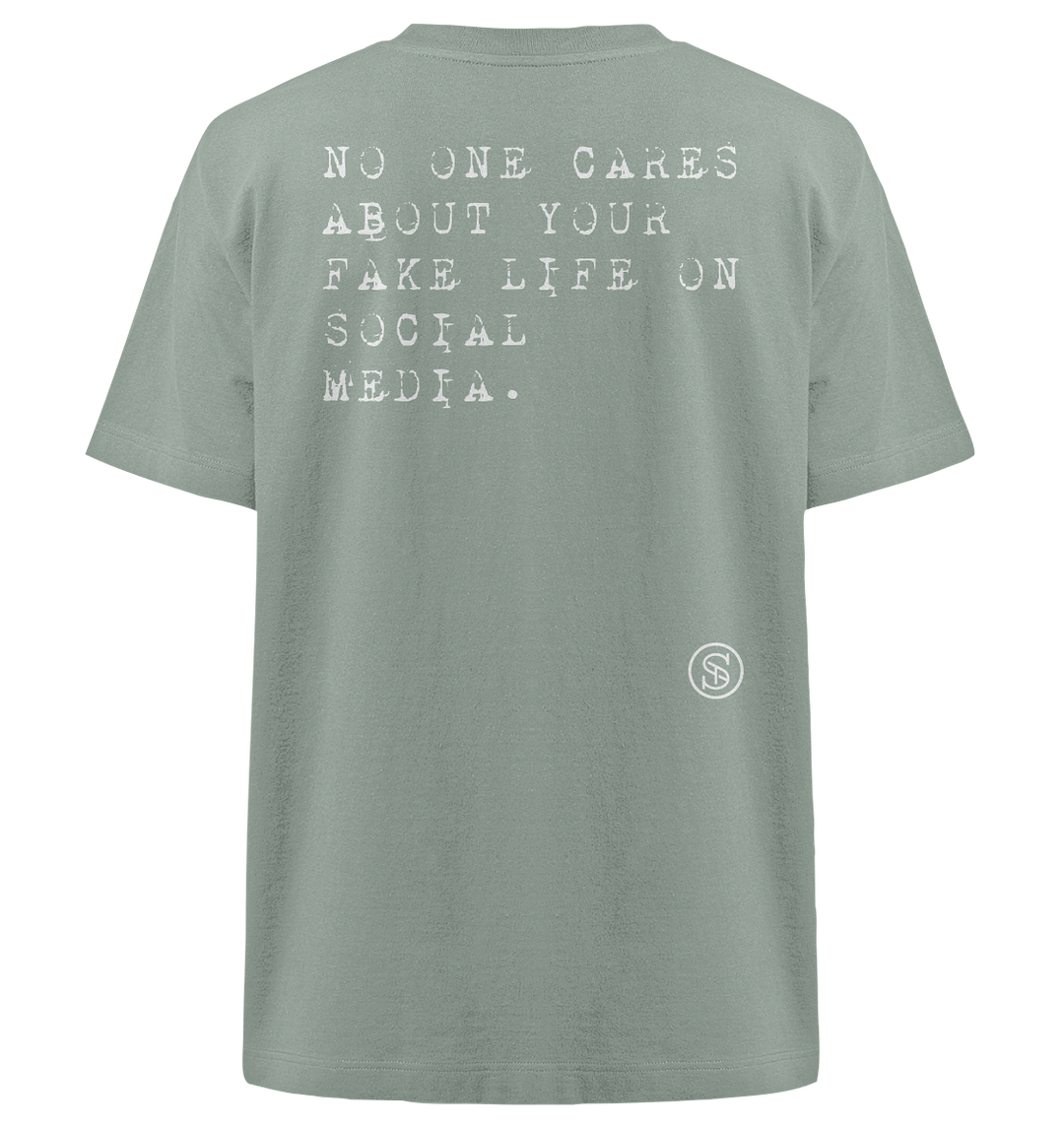 Fake Life Social Media Retro Statement Herren - Heavy Oversized Organic Shirt Aloe Herren Heavy Oversized Shirt Heavy Oversized Organic Shirt True Statement