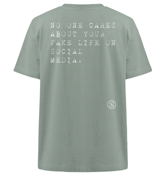 Fake Life Social Media Retro Statement Herren - Heavy Oversized Organic Shirt Aloe Herren Heavy Oversized Shirt Heavy Oversized Organic Shirt True Statement