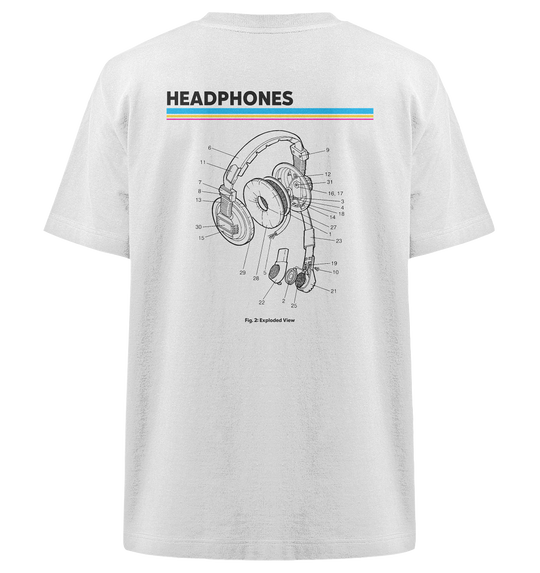 Headphones Herren - Heavy Oversized Organic Shirt White Herren Heavy Oversized Shirt Heavy Oversized Organic Shirt True Statement