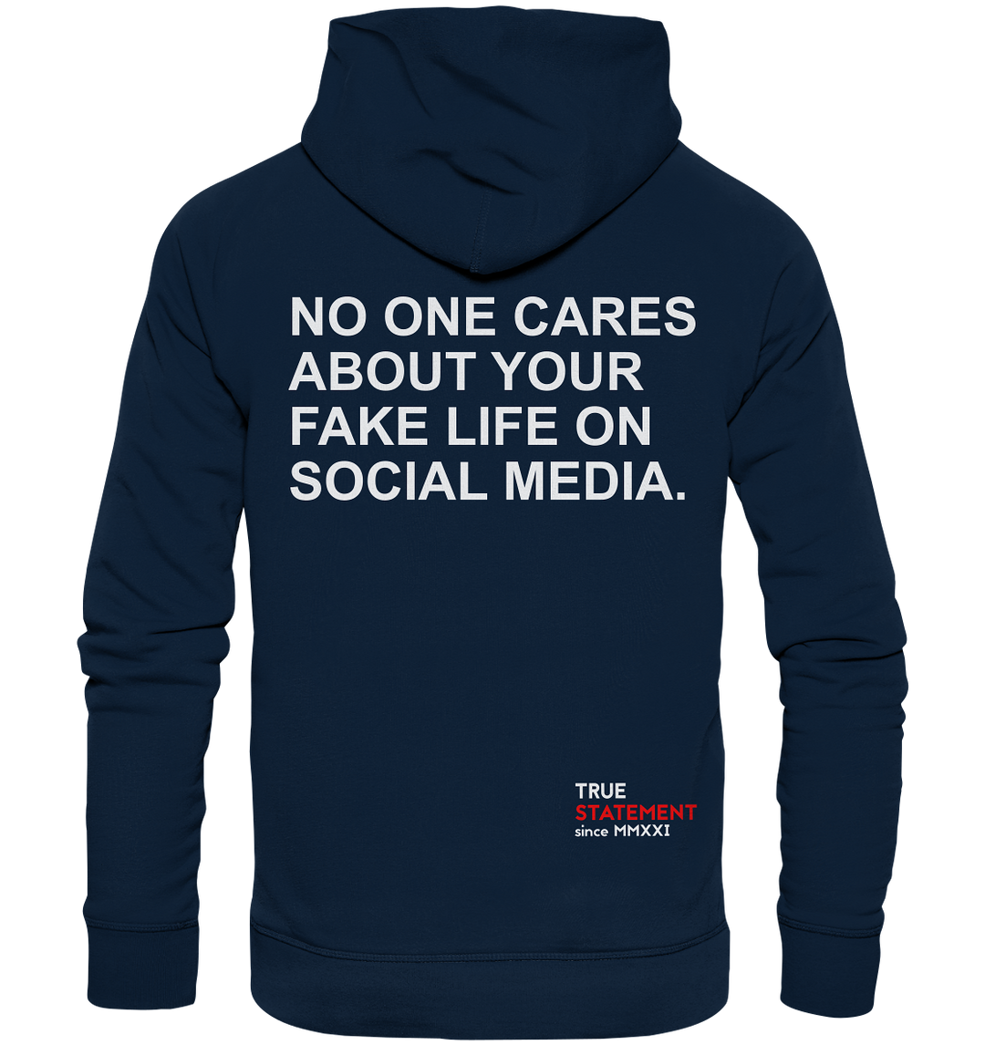 Social Media Herren - Organic Hoodie French Navy Herren Hoodies Organic Hoodie True Statement