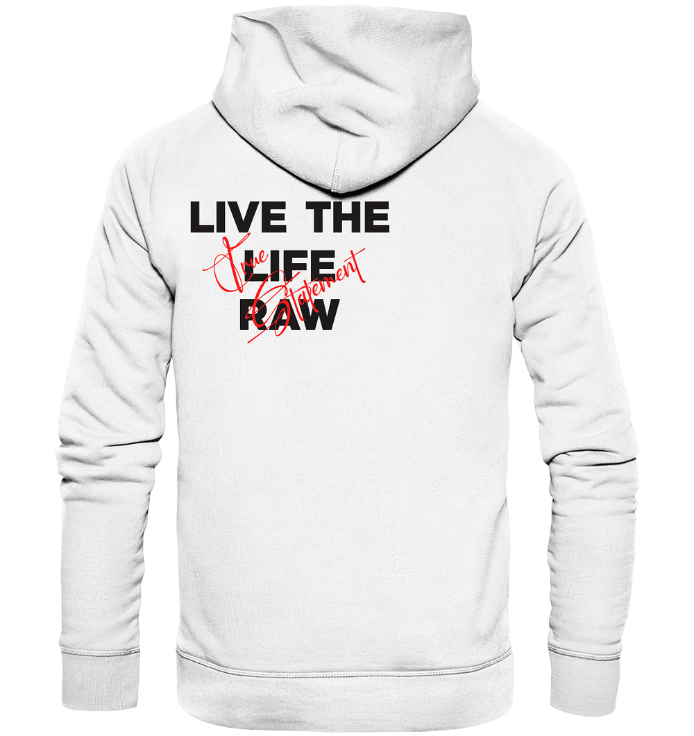 Life Raw Statement Herren - Organic Hoodie White Herren Hoodies Organic Hoodie True Statement