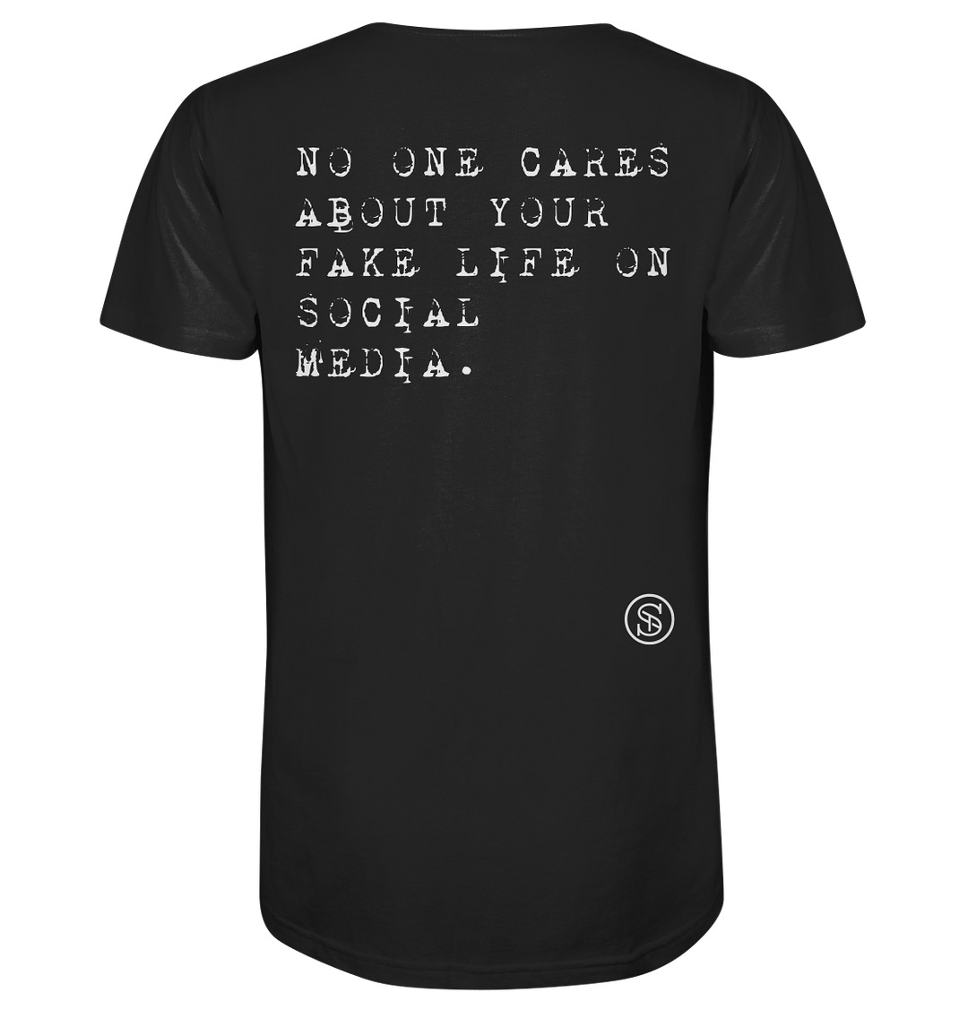 Fake Life Social Media Retro Statement Herren - Organic Shirt Black Herren Shirt Organic Shirt True Statement