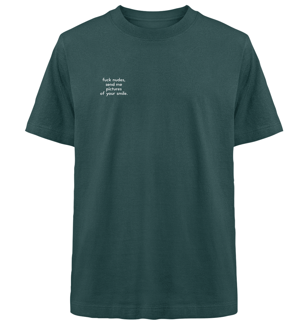 f* n*ds send me your smile Herren - Heavy Oversized Organic Shirt Glazed Green Herren Heavy Oversized Shirt Heavy Oversized Organic Shirt True Statement