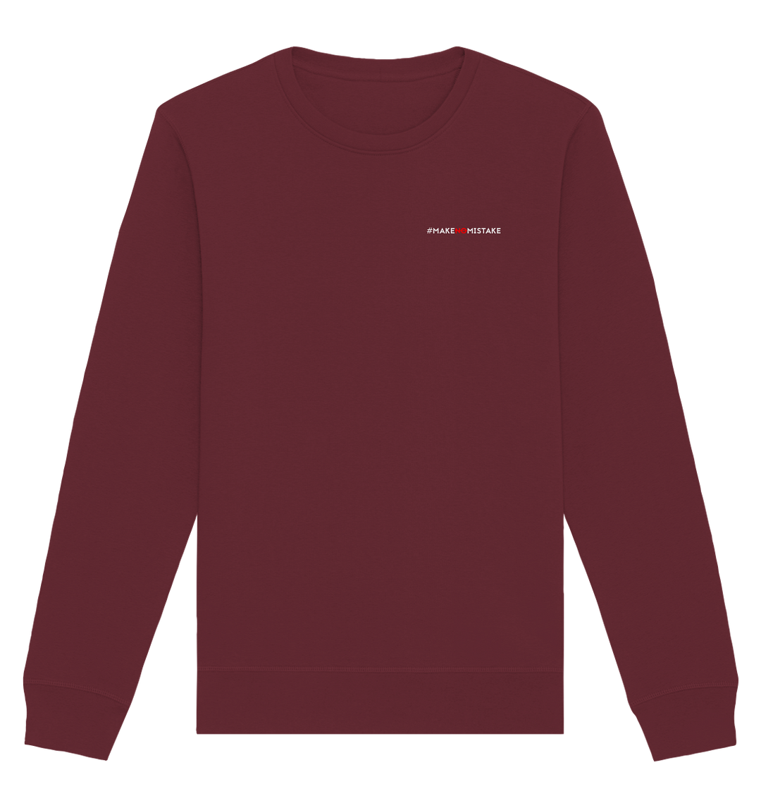 #MakeNoMistake (Print) - Organic Basic Unisex Sweatshirt Burgundy Sweatshirts Organic Basic Unisex Sweatshirt