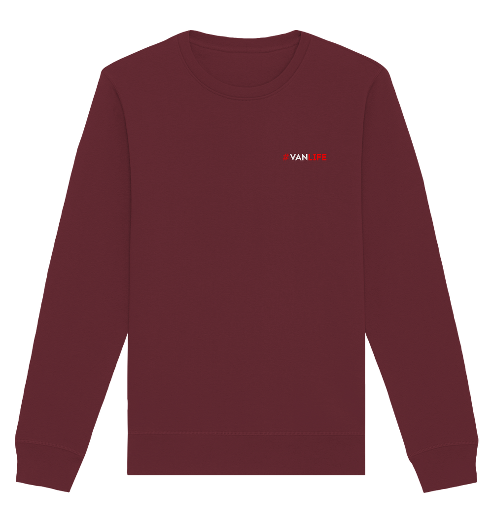 #VanLife (Print) Herren - Organic Sweatshirt Burgundy Sweatshirts Organic Basic Unisex Sweatshirt