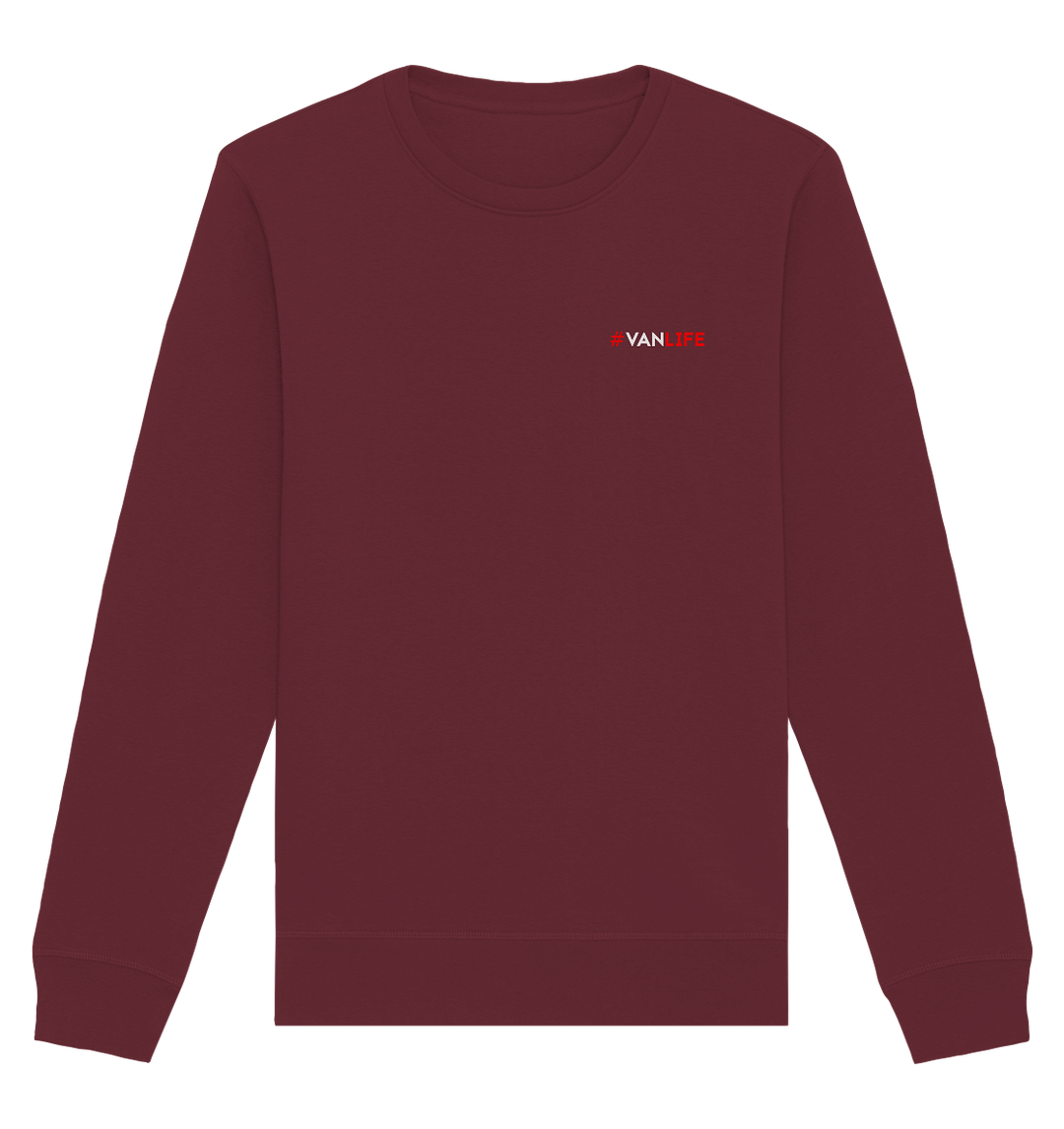 #VanLife (Print) Herren - Organic Sweatshirt Burgundy Sweatshirts Organic Basic Unisex Sweatshirt