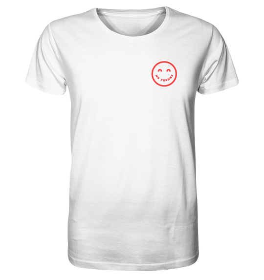 No Thanks Smiley Herren - Organic Shirt White Herren Shirt Organic Shirt True Statement