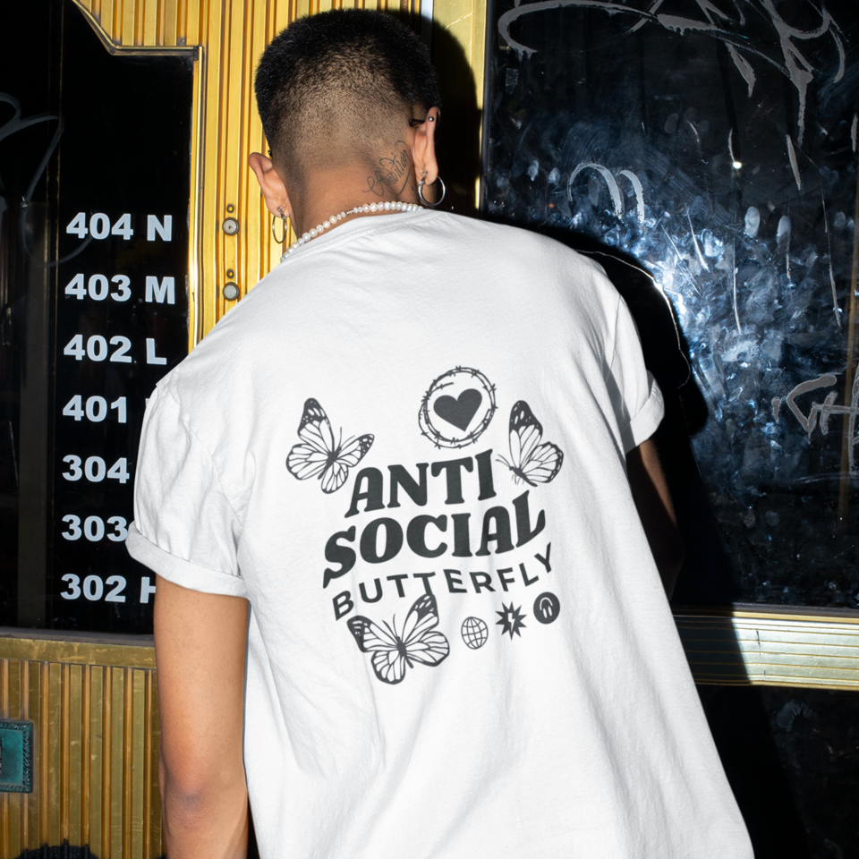 Anti Social Butterfly Herren - Organic Shirt Herren Shirt Motiv Organic Shirt True Statement