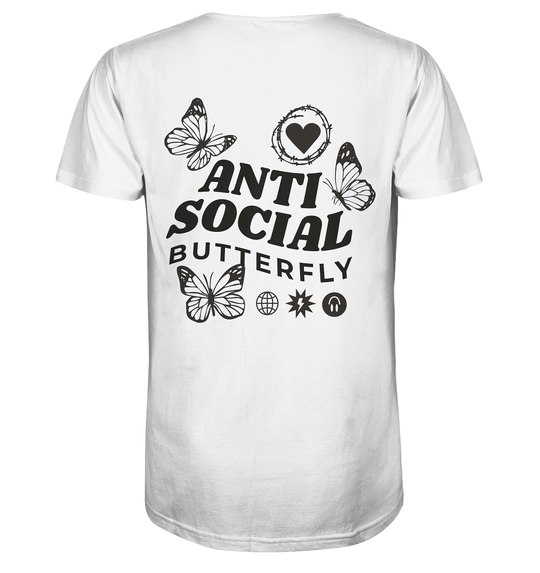 Anti Social Butterfly Herren - Organic Shirt White Herren Shirt Motiv Organic Shirt True Statement