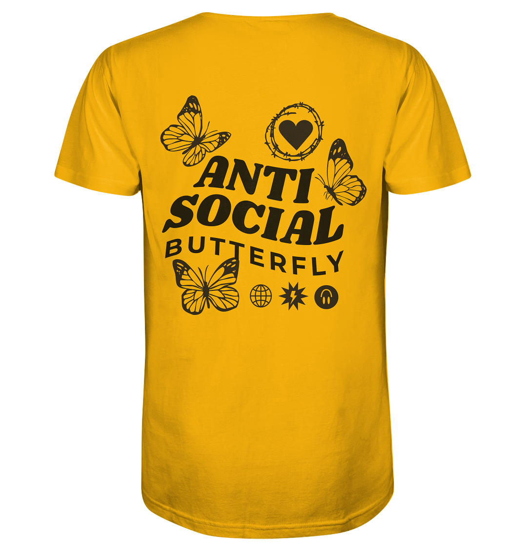 Anti Social Butterfly Herren - Organic Shirt Spectra Yellow Herren Shirt Motiv Organic Shirt True Statement