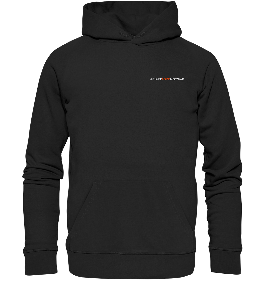 #MakeLoveNotWar - Organic Hoodie (Stick) Black