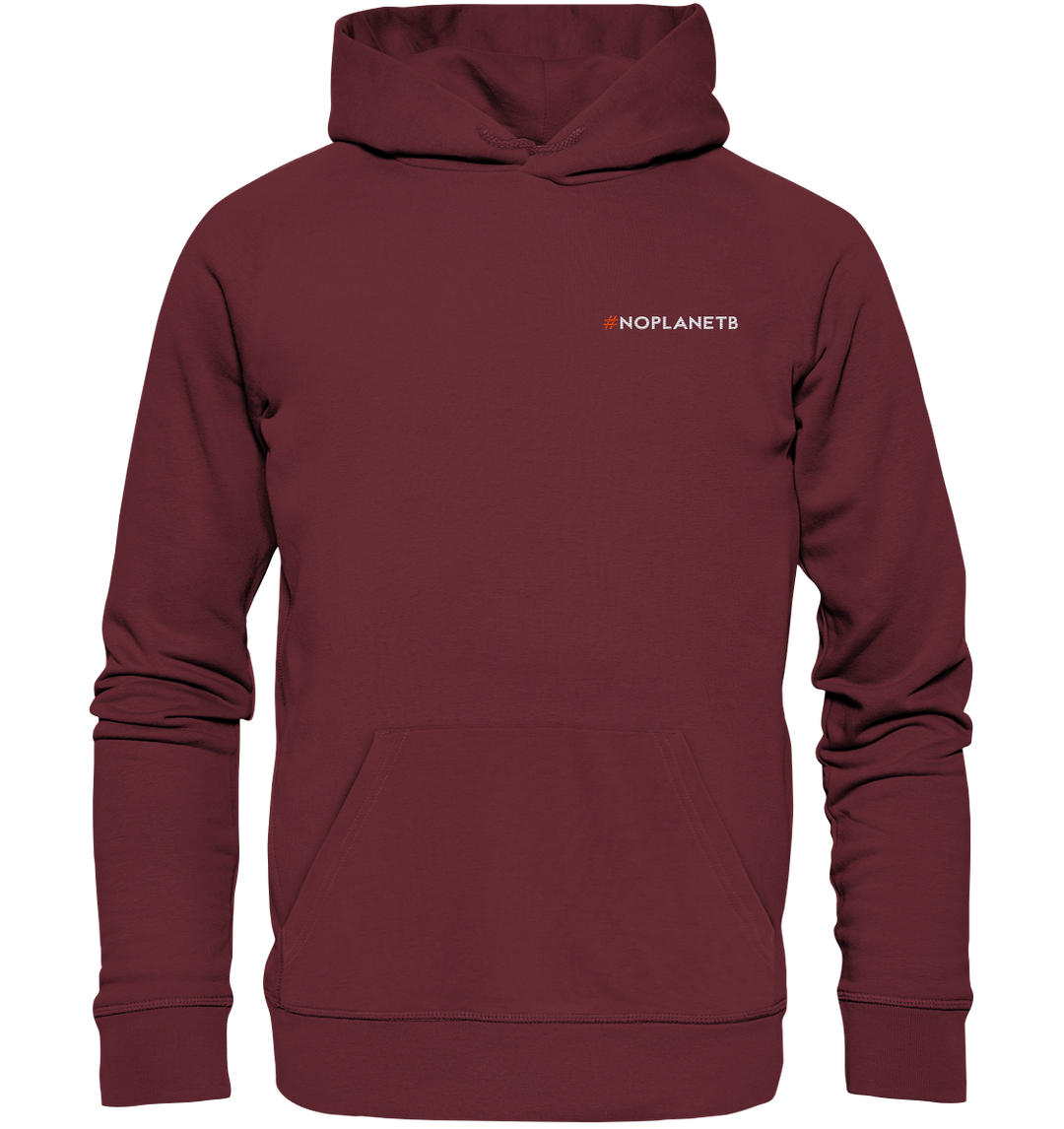 #NoPlanetB Herren - Organic Hoodie (Stick) Burgundy