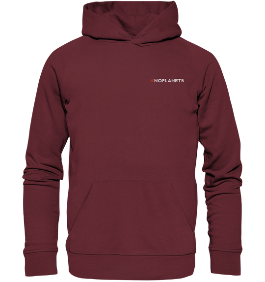 #NoPlanetB Herren - Organic Hoodie (Stick) Burgundy