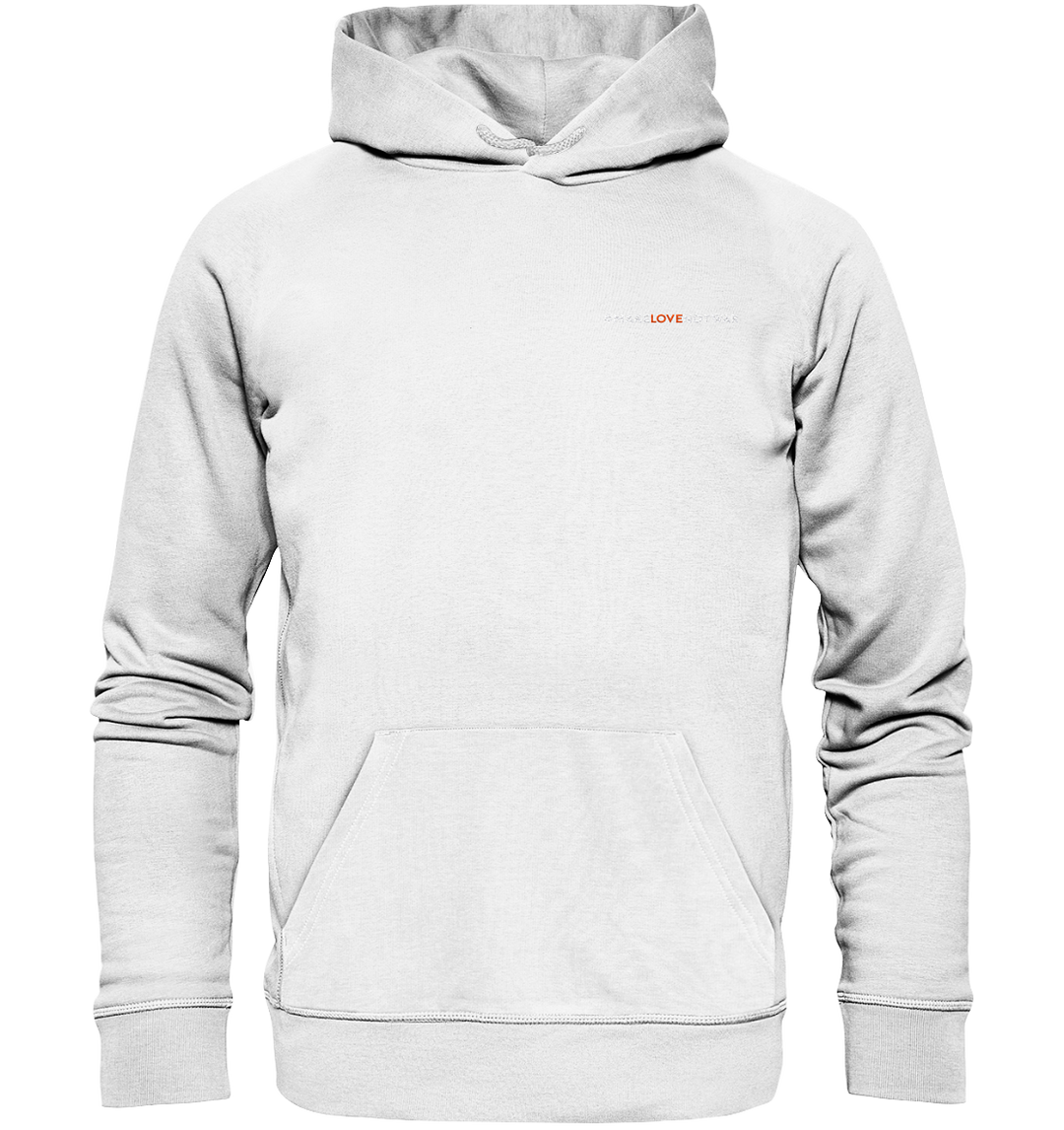 #MakeLoveNotWar - Organic Hoodie (Stick) White